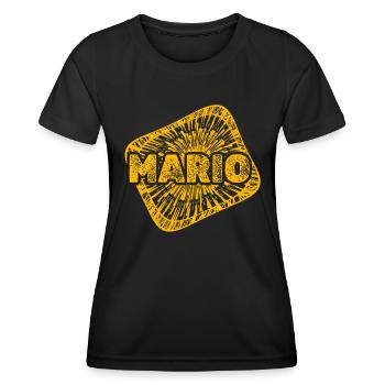 Sternenstaub Mario - Frauen Funktions-T-Shirt - Schwarz - Vorne - AI Model Female 172 light (172cm)