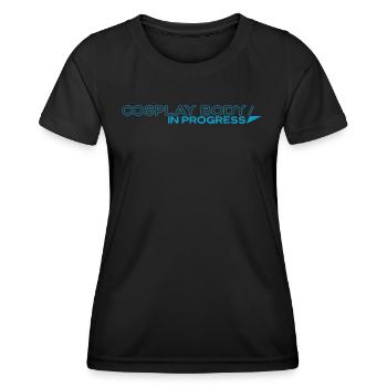 Cosplay Body in Progress - Cosplay-Workouts - Frauen Funktions-T-Shirt - Schwarz - Vorne - AI Model Female 172 light (172cm)