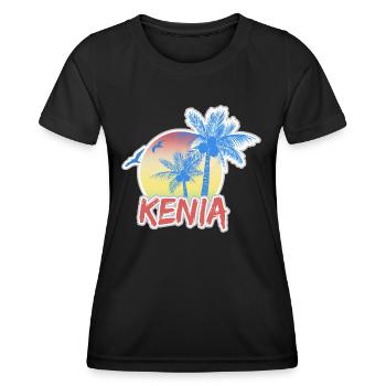 Kenia - Frauen Funktions-T-Shirt - Schwarz - Vorne - AI Model Female 172 light (172cm)