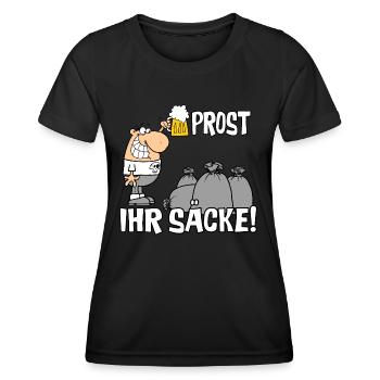 Prost ihr Säcke - Frauen Funktions-T-Shirt - Schwarz - Vorne - AI Model Female 172 light (172cm)