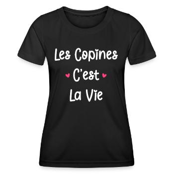 Les copines c'est la vie - T-shirt sport Femme - noir - Devant - AI Model Female 172 light (172cm)