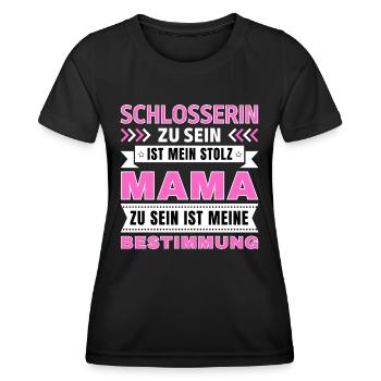 Schlosserin zu sein ist mein Stolz; Mama Geschenk - Frauen Funktions-T-Shirt - Schwarz - Vorne - AI Model Female 172 light (172cm)