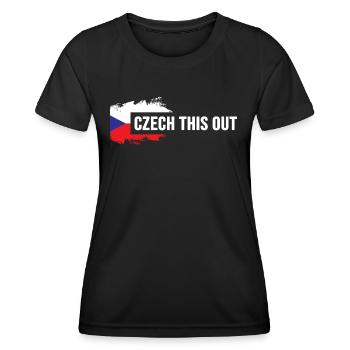 Czech Republic Czech Prague "czech this out" - Women's Functional T-Shirt - black - Front - AI Model Female 172 light (172cm)