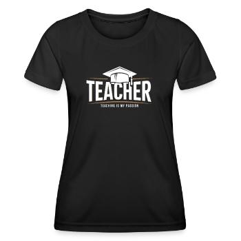 Teacher Teacher Pupil School Profession - Women's Functional T-Shirt - black - Front - AI Model Female 172 light (172cm)
