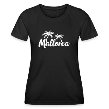 Mallorca Insel-Feeling – Urlaub Palmen Strand - Frauen Funktions-T-Shirt - Schwarz - Vorne - AI Model Female 172 light (172cm)