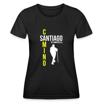 Camino de Santiago Pilgern - Frauen Funktions-T-Shirt - Schwarz - Vorne - AI Model Female 172 light (172cm)