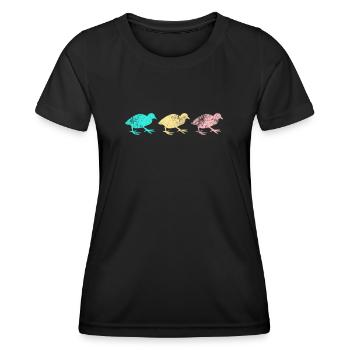 Cute dwarf quail earth quail gift - Women's Functional T-Shirt - black - Front - AI Model Female 172 light (172cm)