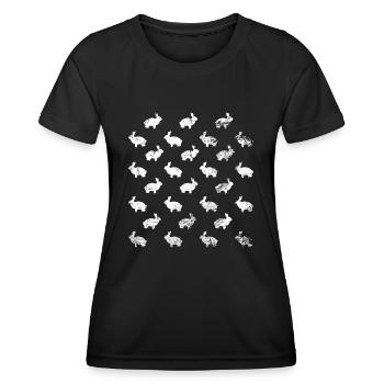 Little Rabbit Ram Breeder Gift - Women's Functional T-Shirt - black - Front - AI Model Female 172 light (172cm)