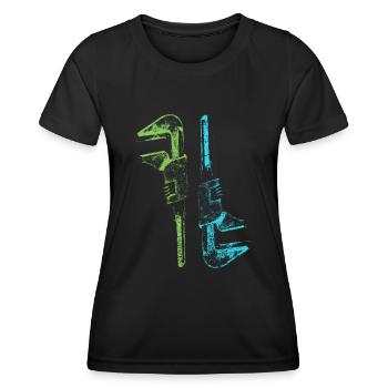 Rétro Vintage Outil Clé à molette - T-shirt sport Femme - noir - Devant - AI Model Female 172 light (172cm)