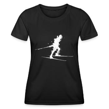 Skifahrer Langläufer Langlaufen Nordisch Ski - T-shirt sport Femme - noir - Devant - AI Model Female 172 light (172cm)