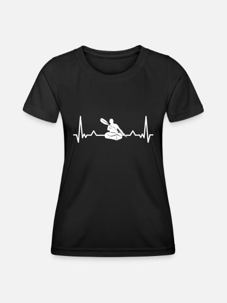 Melonta Heartbeat Kayak | Melojan lahja - Naisten tekninen t-paita - musta