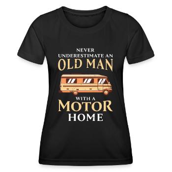 Alter Mann mit einem Wohnmobil lustige RV Geschenk - Frauen Funktions-T-Shirt - Schwarz - Vorne - AI Model Female 172 light (172cm)