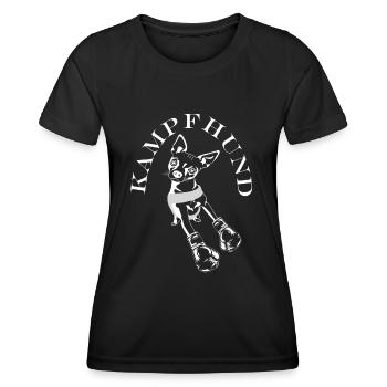 Chihuahua der wohl kleinste Kampfhund der Welt - Frauen Funktions-T-Shirt - Schwarz - Vorne - AI Model Female 172 light (172cm)