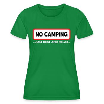 Wildcamping Camper Outdoor "No Camping" - Women's Functional T-Shirt - kelly green - Front - AI Model Female 172 dark (172cm)