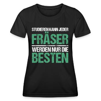 Anyone can study - Milling Cutter Edition - Women's Functional T-Shirt - black - Front - AI Model Female 172 light (172cm)