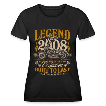 Legende seit 2008 Motorrad Geburtstag Geschenk - Frauen Funktions-T-Shirt - Schwarz - Vorne - AI Model Female 172 light (172cm)