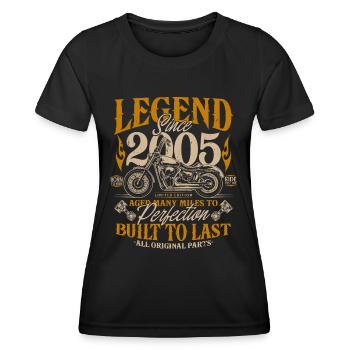 Legend Since 2005 Cadeau d’anniversaire moto - T-shirt sport Femme - noir - Devant - AI Model Female 172 light (172cm)