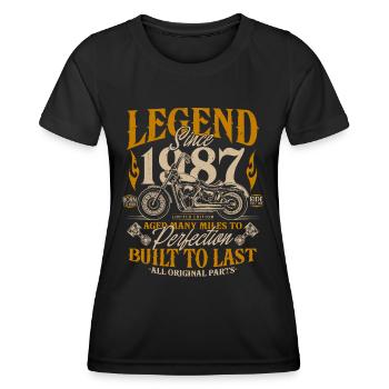 Legend Since 1987 Cadeau d’anniversaire moto - T-shirt sport Femme - noir - Devant - AI Model Female 172 light (172cm)