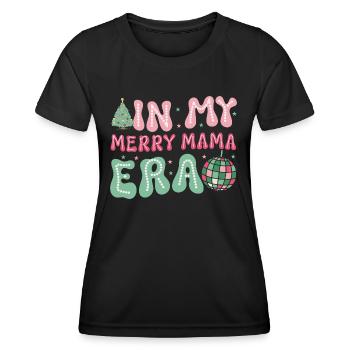 Dans ma joyeuse époque maman Noël Mères Parents - T-shirt sport Femme - noir - Devant - AI Model Female 172 light (172cm)