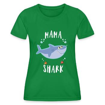 Mama Mutter Hai Fisch cool Muttertag süß Shirt Mom - Frauen Funktions-T-Shirt - Kelly Green - Vorne - AI Model Female 172 dark (172cm)
