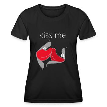 Embrasse-moi - embrasse-moi - T-shirt sport Femme - noir - Devant - AI Model Female 172 light (172cm)