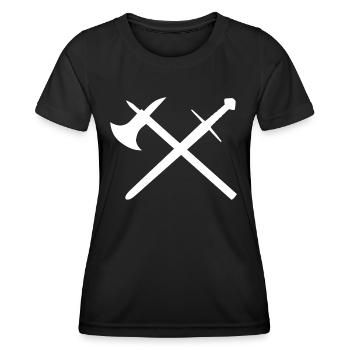 Schwert und Axt - Frauen Funktions-T-Shirt - Schwarz - Vorne - AI Model Female 172 light (172cm)