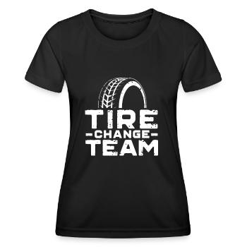 Changement de pneu de roue changement de pneu changement de roue voiture - T-shirt sport Femme - noir - Devant - AI Model Female 172 light (172cm)