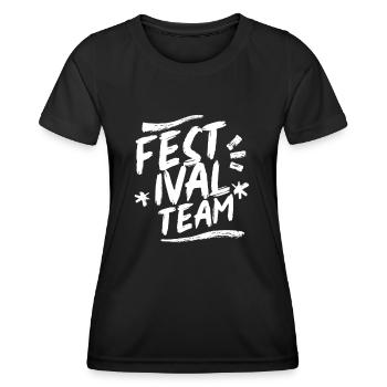 Festival Team visiteurs festivals festivaliers - T-shirt sport Femme - noir - Devant - AI Model Female 172 light (172cm)