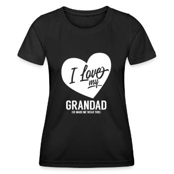 I love my grandpa, best grandpa, grandfather - Women's Functional T-Shirt - black - Front - AI Model Female 172 light (172cm)