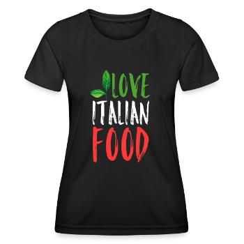 Italian cuisine love - Women's Functional T-Shirt - black - Front - AI Model Female 172 light (172cm)