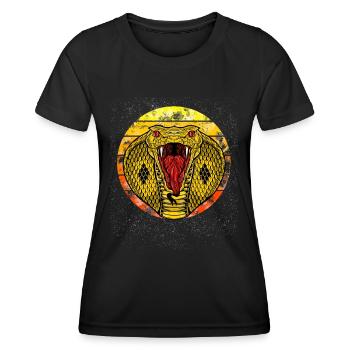 Cobra Sonnenuntergang - Frauen Funktions-T-Shirt - Schwarz - Vorne - AI Model Female 172 light (172cm)