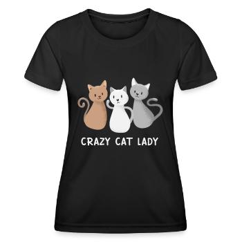 Crazy Cat Lady - Women's Functional T-Shirt - black - Front - AI Model Female 172 light (172cm)