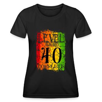 40th Birthday Gamer Level 40 complete - Women's Functional T-Shirt - black - Front - AI Model Female 172 light (172cm)