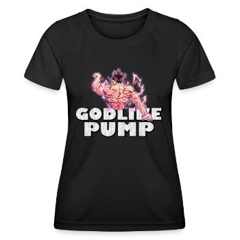 Godlike Pump | Anime Gym Motiv für Fans - Frauen Funktions-T-Shirt - Schwarz - Vorne - AI Model Female 172 light (172cm)