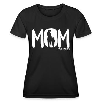 2023, Maman en devenir, annonce de grossesse - T-shirt sport Femme - noir - Devant - AI Model Female 172 light (172cm)
