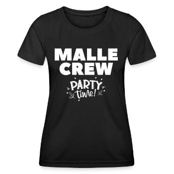 Malle crew Party time - Frauen Funktions-T-Shirt - Schwarz - Vorne - AI Model Female 172 light (172cm)