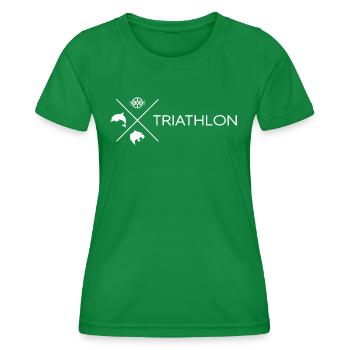 Triathlète Triathlon « natation-vélo-course » TRIathlete - T-shirt sport Femme - vert - Devant - AI Model Female 172 dark (172cm)