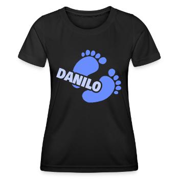 Naissance de Danilo - T-shirt sport Femme - noir - Devant - AI Model Female 172 light (172cm)