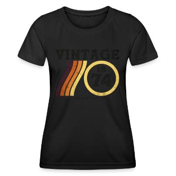 Classic Vintage 1974 - Limited Edition Retro 50 - Women's Functional T-Shirt - black - Front - AI Model Female 172 light (172cm)
