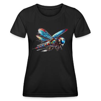 Fighter Libelle - Frauen Funktions-T-Shirt - Schwarz - Vorne - AI Model Female 172 light (172cm)