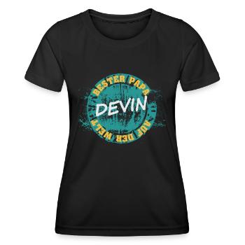 Vatertag Devin - Frauen Funktions-T-Shirt - Schwarz - Vorne - AI Model Female 172 light (172cm)