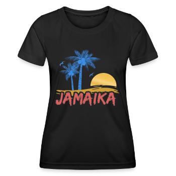 Plage Jamaïque Jamaïque - T-shirt sport Femme - noir - Devant - AI Model Female 172 light (172cm)