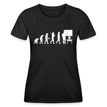 Lehrer Lehrerin Evolution Erzieher Geschenk - Frauen Funktions-T-Shirt - Schwarz - Vorne - AI Model Female 172 light (172cm)
