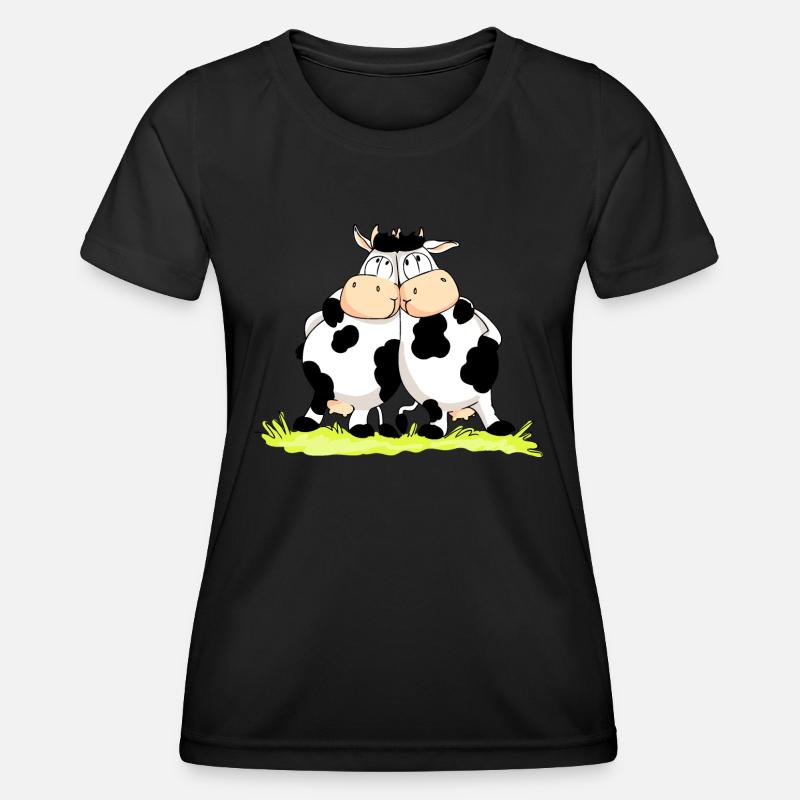 Twin Cows - Women's Functional T-Shirt - black