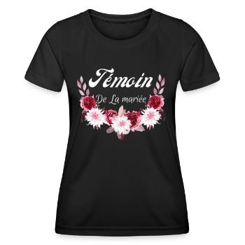 témoin de la mariée - T-shirt sport Femme - noir - Devant - AI Model Female 172 light (172cm)