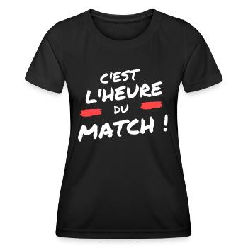C'est l'heure du match ! - T-shirt sport Femme - noir - Devant - AI Model Female 172 light (172cm)
