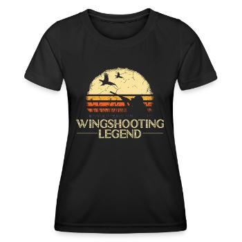 Chasse au faisan Faisan Chasse aux oiseaux Chasseurs d’oiseaux - T-shirt sport Femme - noir - Devant - AI Model Female 172 light (172cm)