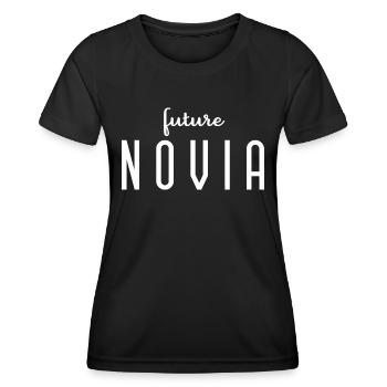 Future Novia Engagement Bridal Shower Wedding - Women's Functional T-Shirt - black - Front - AI Model Female 172 light (172cm)