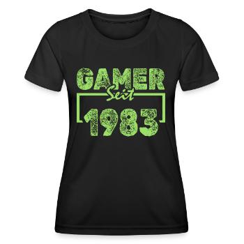 1983 - Frauen Funktions-T-Shirt - Schwarz - Vorne - AI Model Female 172 light (172cm)