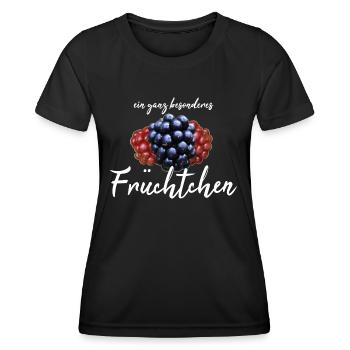 Früchtchen frech - Frauen Funktions-T-Shirt - Schwarz - Vorne - AI Model Female 172 light (172cm)